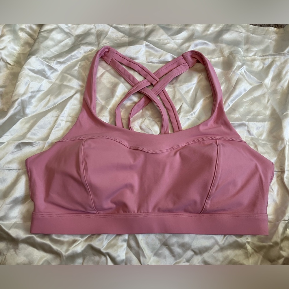 CRZ Yoga strappy exercise workout bra. Size XL. Pink and NWOT.